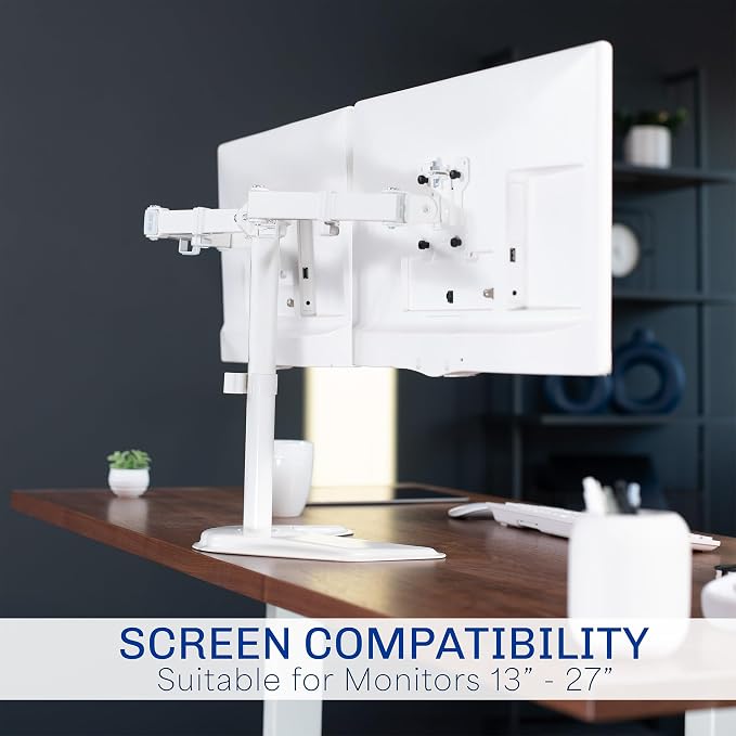 VIVO Dual LED LCD Monitor Free-Standing Desk Stand - Image 7