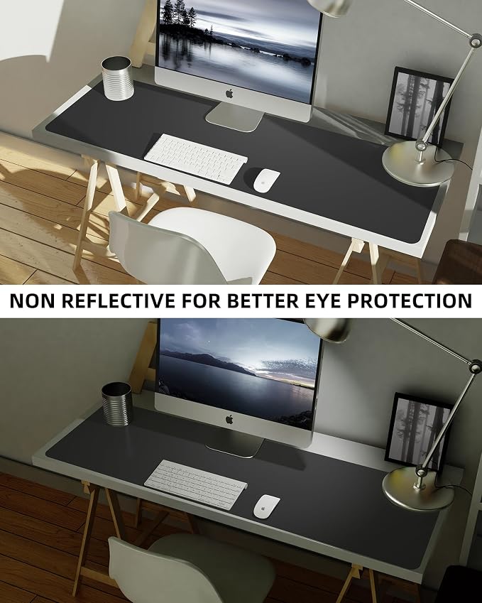 Leather Desk Pad Protector, Mouse Pad, Office Desk Mat, Non-Slip PU Leather - Image 5