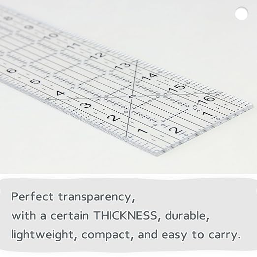 Acrylic Quilters Ruler, Sewing Ruler, 3-Inch by 17-Inch, Non Slip Rings 15 - Image 3