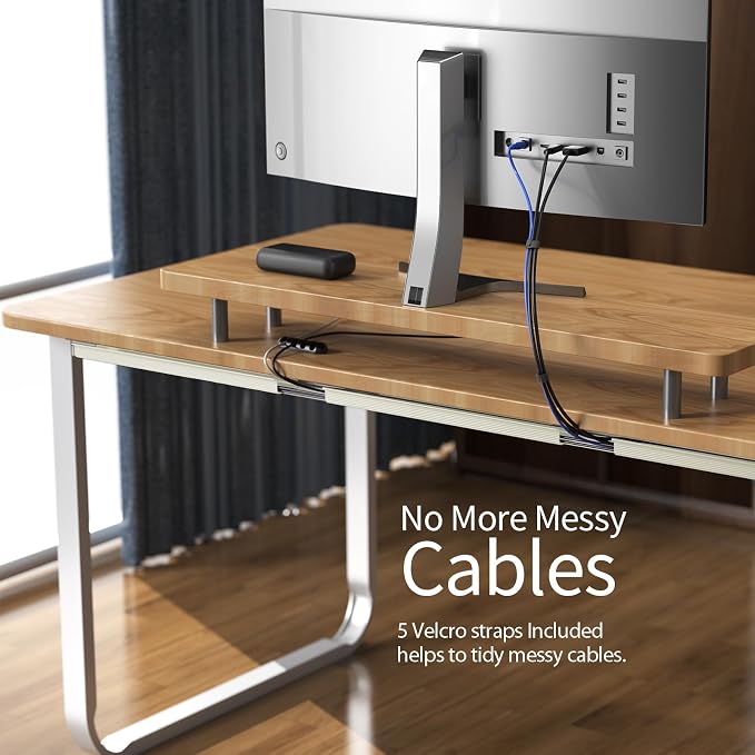 Delamu 2 Pack Under Desk Cable Management, Safe Tidy Cable Management Under - Image 4