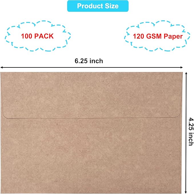 100 Pack 4x6 Envelopes for Invitations, Self Seal A4 Envelope for Greeting Cards - Image 2