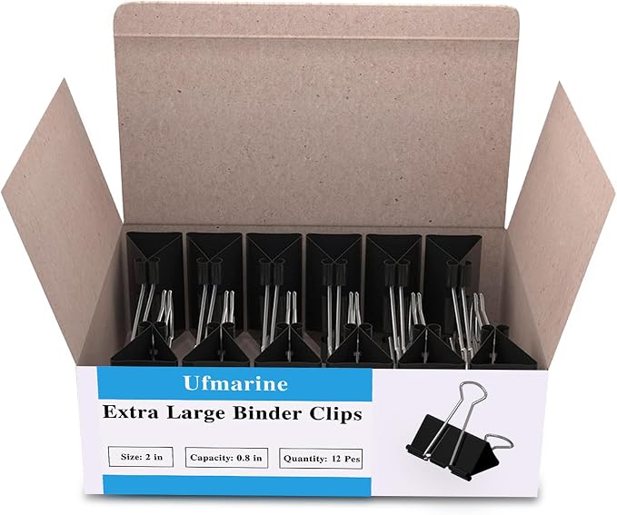 Ufmarine Extra Large Binder Clips 2 inch, Big Paper Clips - Image 8