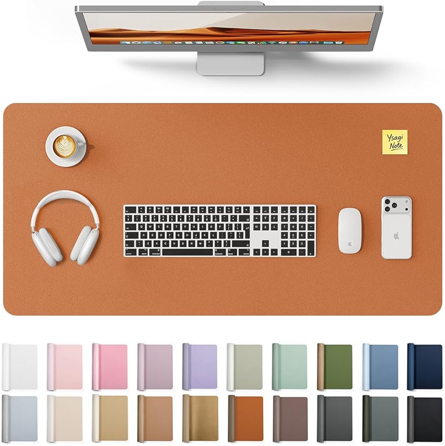 YSAGi Leather Desk Protector, Office Mat, Large Mouse Mat, Non-Slip PU Leather by YSAGi