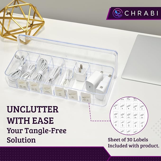 Set of 3 Cable Organizer Box W/Labels - Image 3