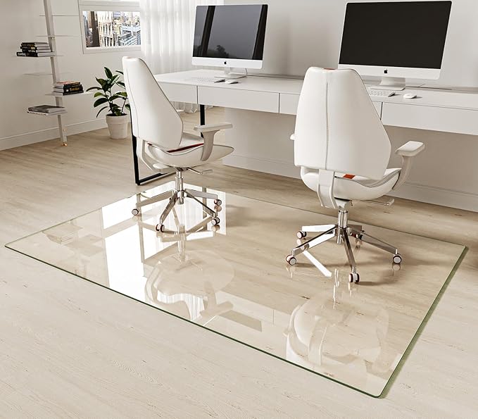 Koonmi Tempered Glass Chair Mat 72"x48" by KOONMI