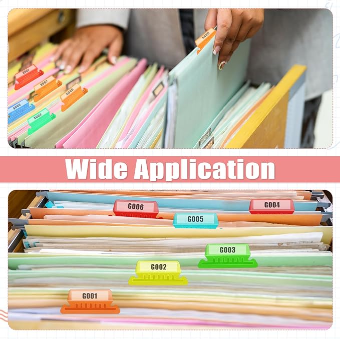 200 Pcs Hanging File Folder Tabs and 200 Pcs 2 Inch Inserts Labels, Plastic - Image 6