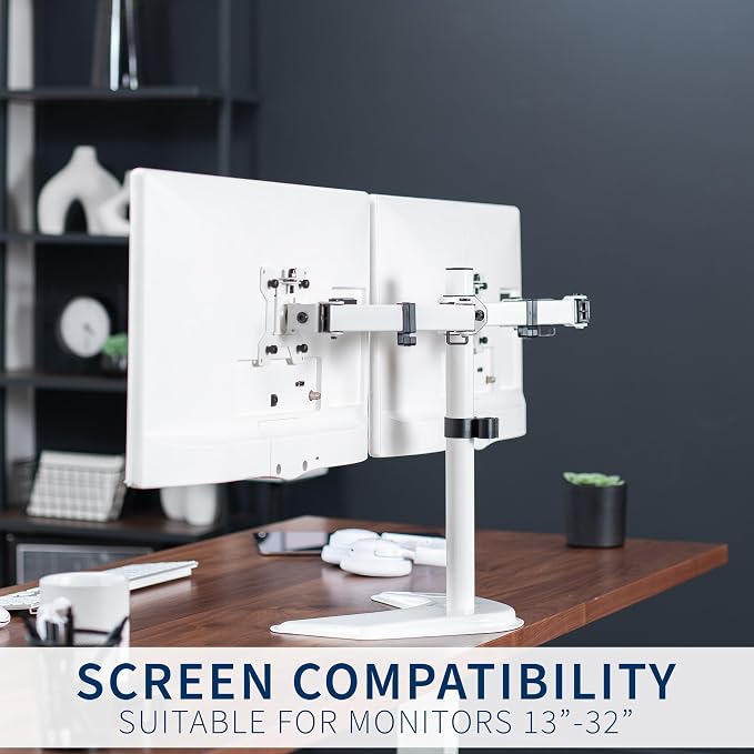 VIVO Dual LED LCD Monitor Free-Standing Desk Stand - Image 8