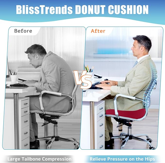 BlissTrends Donut Pillow Seat Cushion, Donut Chair Cushions - Image 5