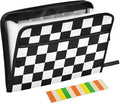 Expanding File Folder White Black Buffalo Plaid Checked Accordion File by ALAZA