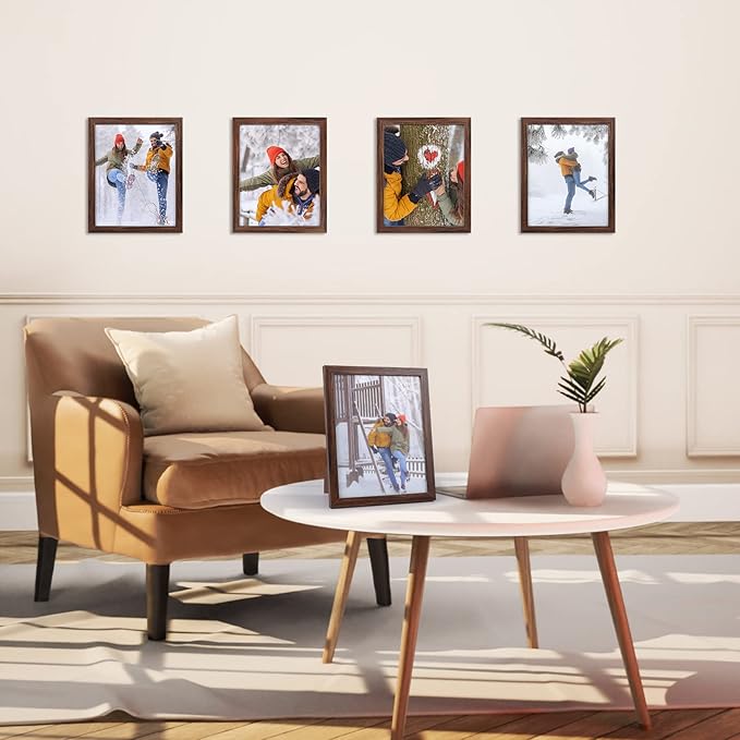 Giftgarden 8x10 Picture Frame Brown Set of 12 - Image 5