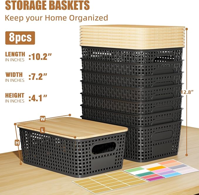 8 Pcs Plastic Storage Bins - Image 2
