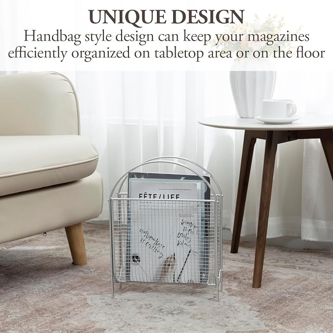 MyGift Magazine Rack, Floor Freestanding Magazine Holder - Image 3