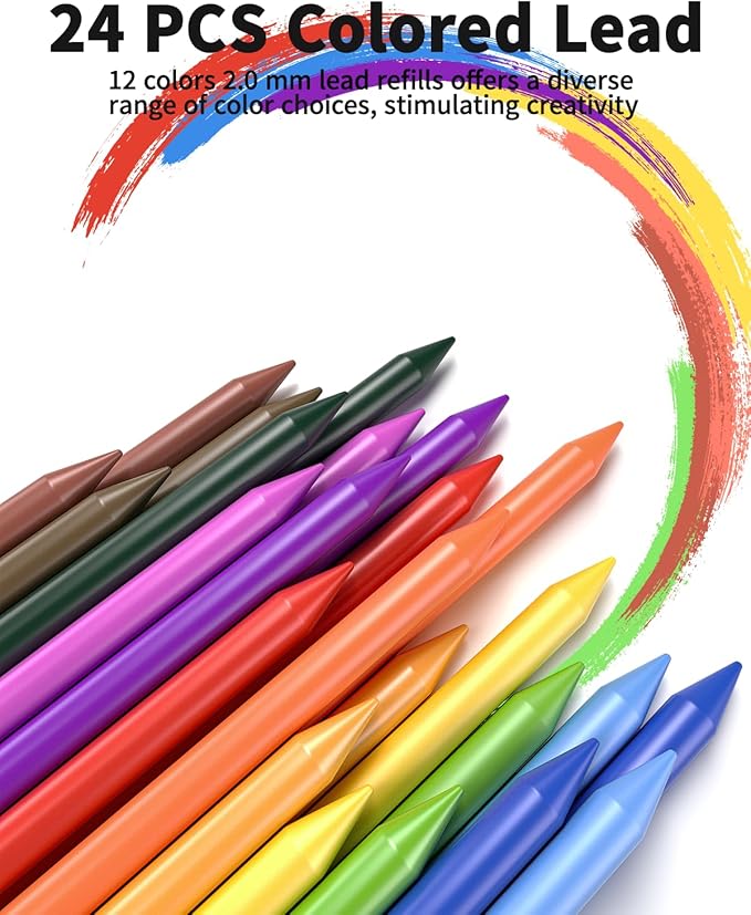 STAGEEK 21PCS Metal Mechanical Pencil Set, Art Lead Pencil 0.3, 2mm Holder - Image 4