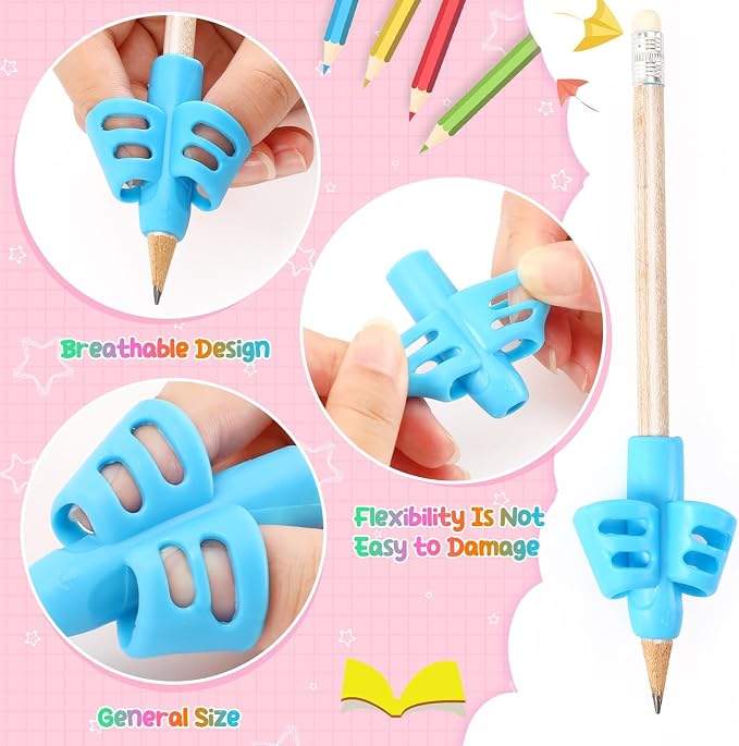 SANNIX 8 Pack Pencil Grips for Handwriting, Grip Posture Correction Training - Image 3