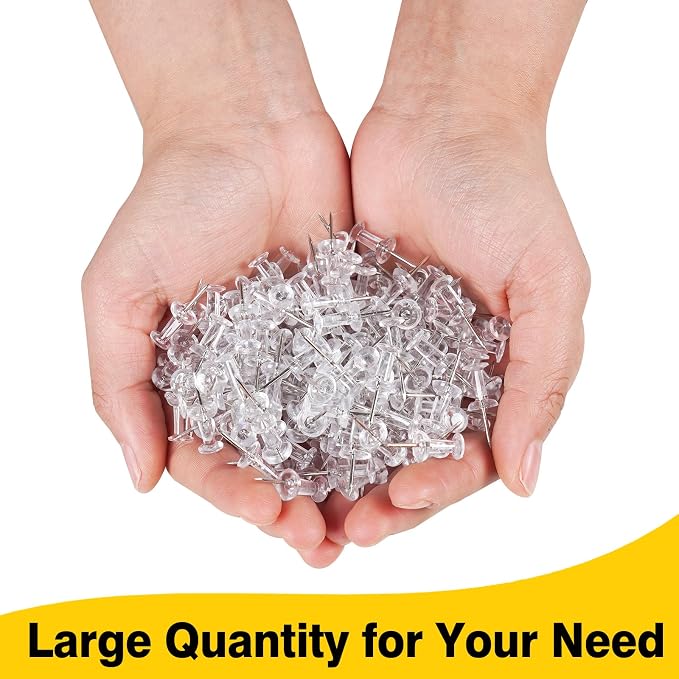 800 PCS Clear Push Pins, Standard Thumb Tacks - Image 4
