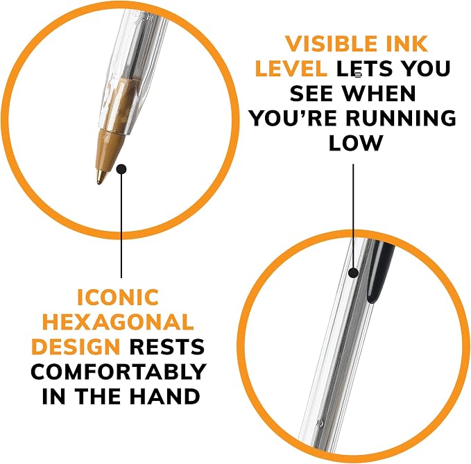BIC Cristal Xtra Smooth Black Ballpoint Pens, Medium Point, Extra Smooth and - Image 5