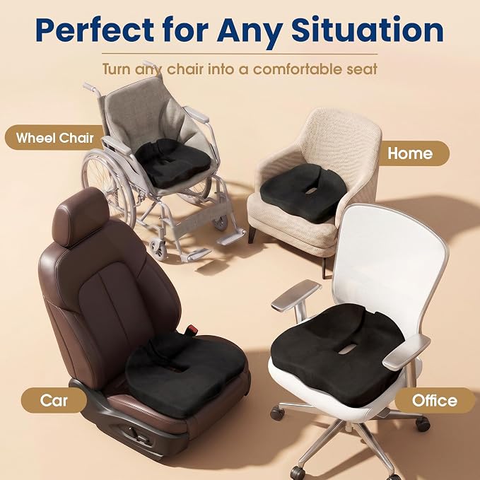 Ergonomic Seat Cushion for Office Chair, Memory Foam Coccyx Cushion for - Image 7