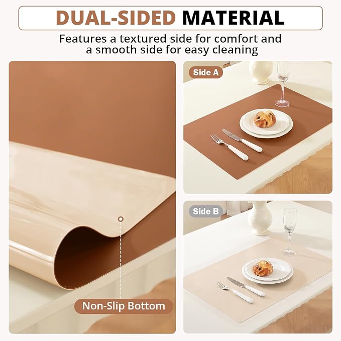 OstepDecor Brown Table Cover Protector 24 x 36 Inch, 1.5mm Thick Plastic Table - Image 3