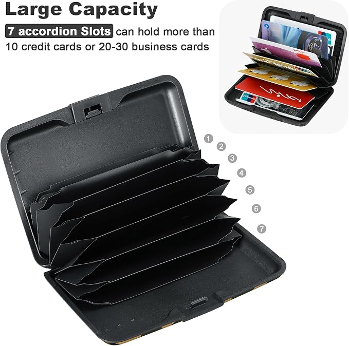 ELFISH Mini RFID Aluminum Wallet Credit Cards Holder Business Card Case Metal - Image 5