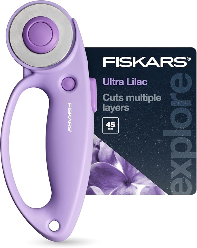Fiskars Loop Rotary Cutter, Explore Collection Ultra Lilac, Precision-Ground by Unknown