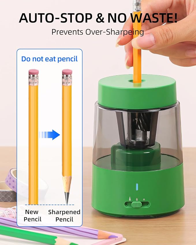 ZMOL Electric Rechargeable Pencil Sharpener, Automatic Pencil Sharpeners - Image 4