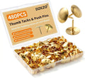 480PCS Gold Thumb Tacks, Flat Push Pins Bulk, Steel Roundness, Needlepoint Tacks by Unknown