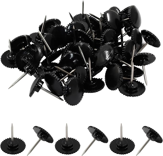 Piutouyar 100 Pcs Black Push Pins, Plastic Thumb Tacks - Image 5