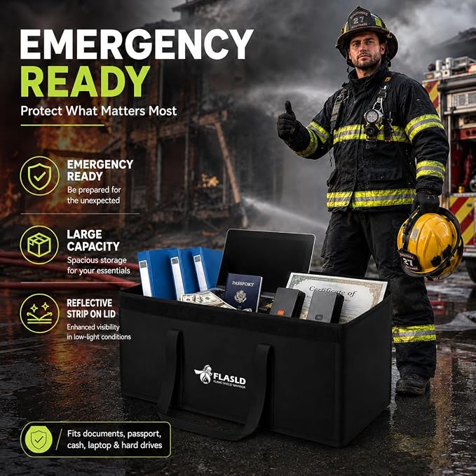 FLASLD Large Fireproof Document Bags, Fireproof Folder Safe Box - Image 6
