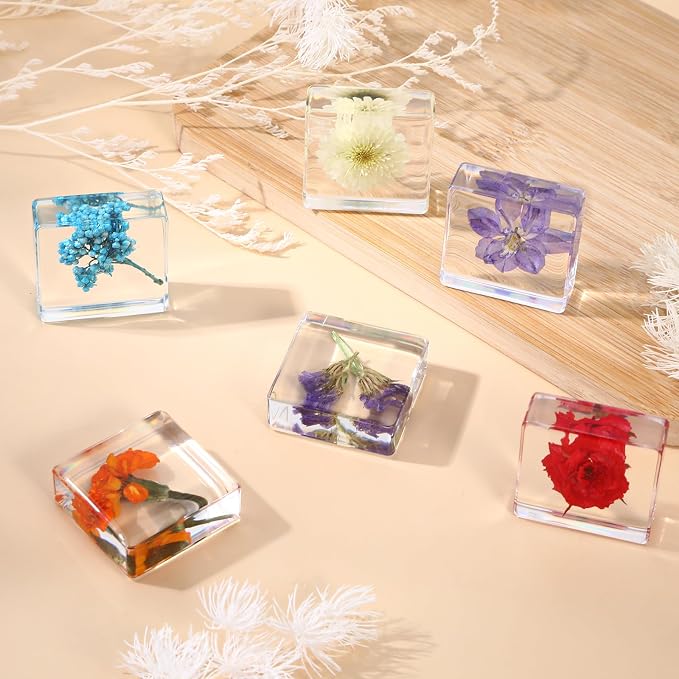 10Pcs Pressed Flower Paper Weights, Real Flower Resin Crafts, Pattern Weights - Image 4