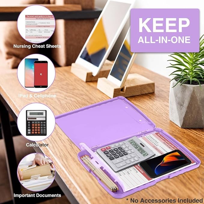Sooez Clipboard with Storage, Clip Board 8.5 x 11 with Pen Holder, Plastic - Image 5