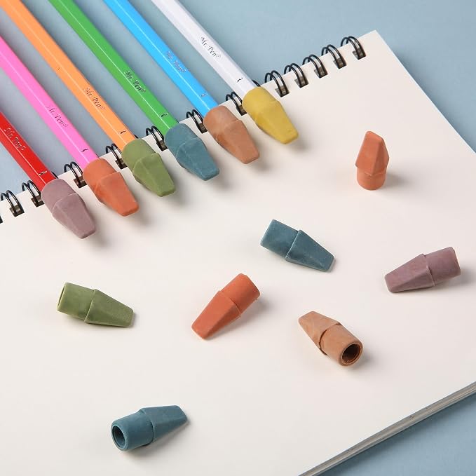 Mr. Pen- Pencil Top Erasers, 120 Pack, Folk Festival Colors | Latex-Free & No - Image 6