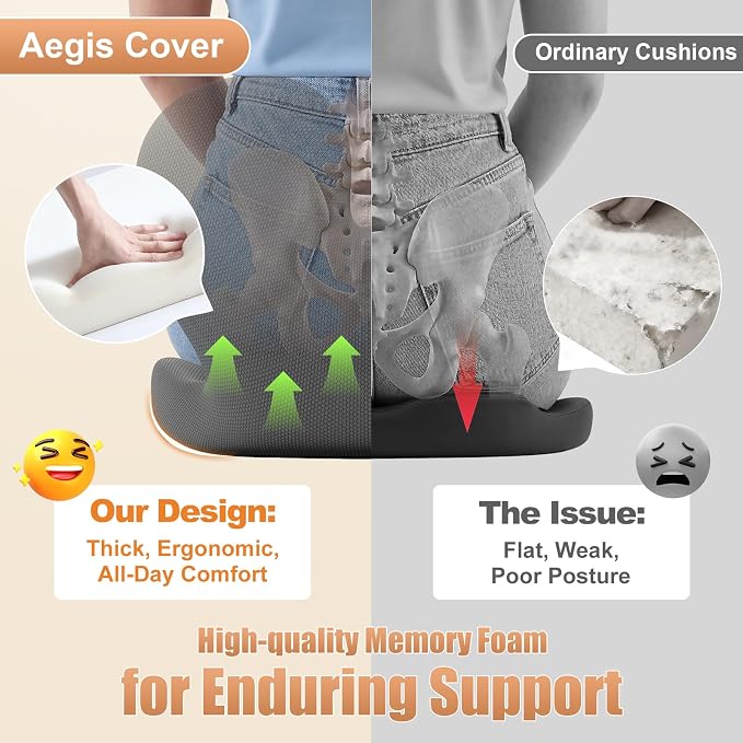 Thick Car Seat Cushion with Lumbar Support - Image 5