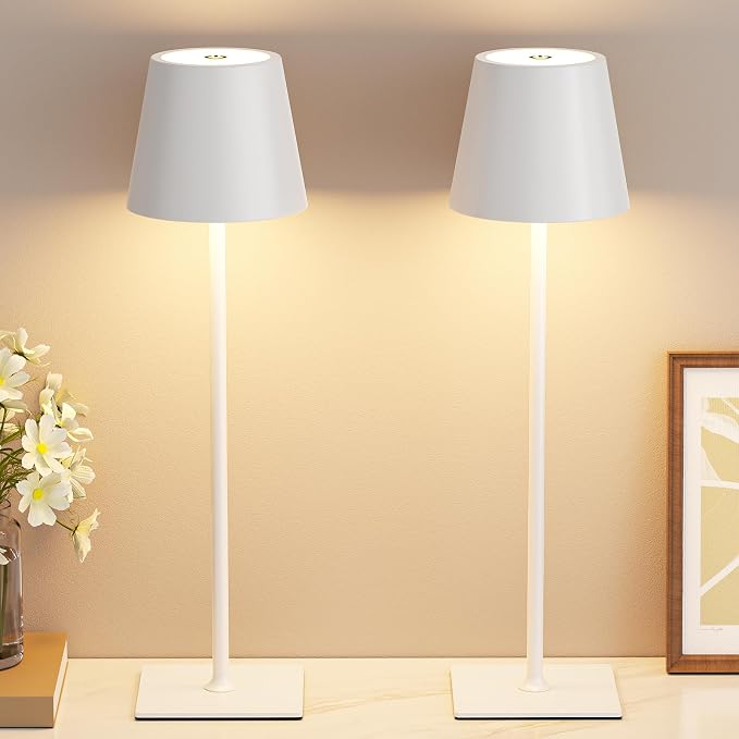 Kakanuo White Gold Cordless Rechargeable Table Lamp 5000mAh Battery Operated - Image 8