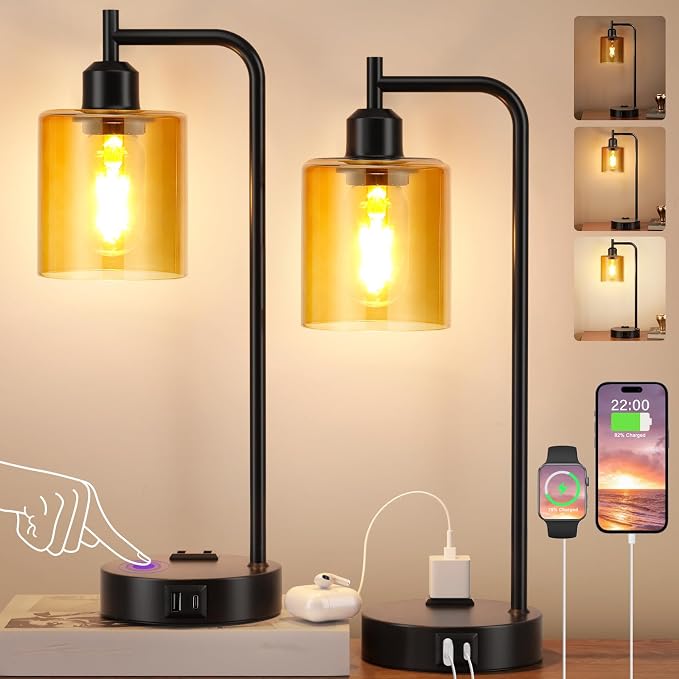 Industrial Touch Nightstand Lamps - Image 7