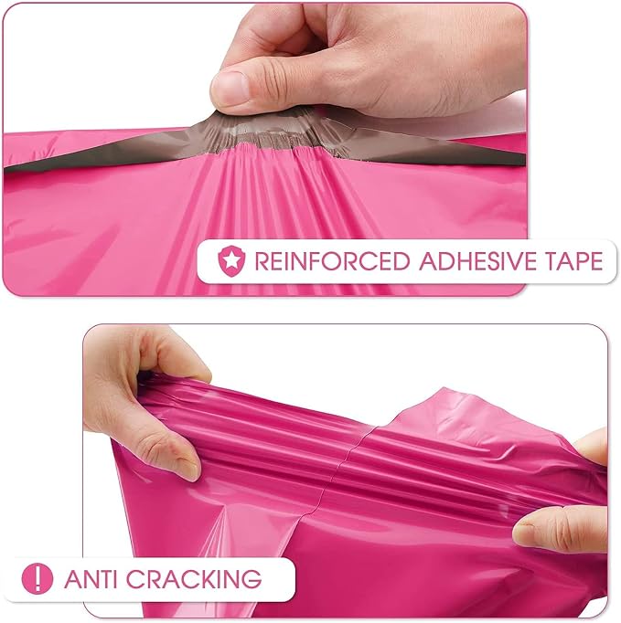 Metronic Pink Poly Mailers 14.5x19 Large Poly Mailers 100 Pack Self-Seal - Image 3