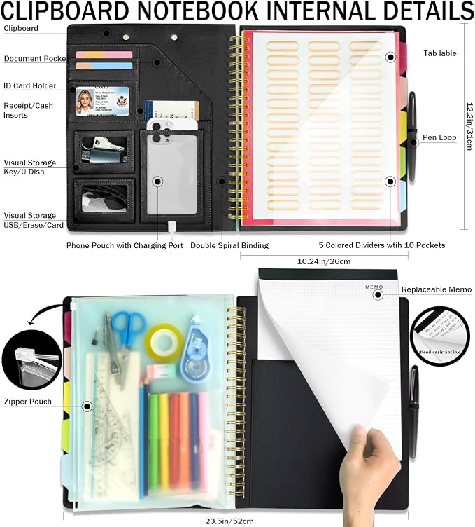 Foldable Spiral Clipboard Folio - Image 2