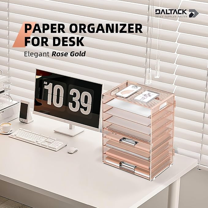 DALTACK 9-Tier Paper Organizer for Desk, Mesh Letter Tray Desk Organizer - Image 2