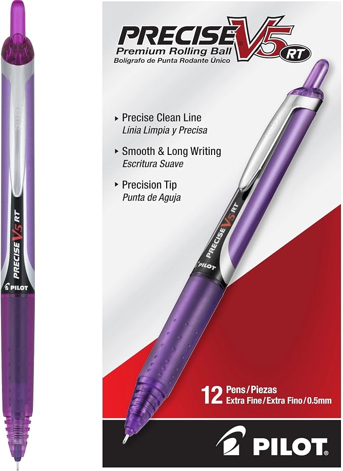 Pilot Precise V5 RT Refillable Rollerball Pens, Extra Fine Point Pens 0.5 mm by PilotCorporationofAmerica