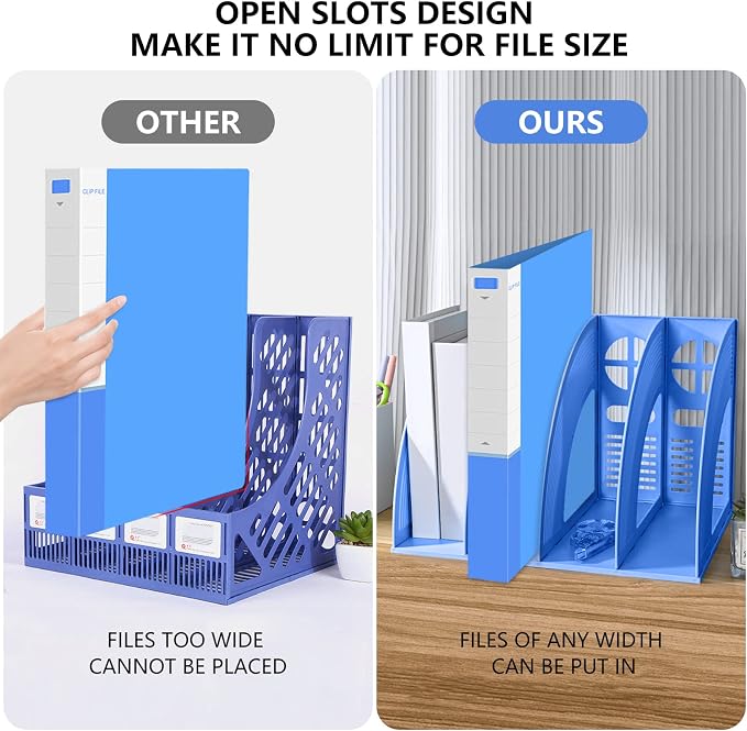 SAYEEC File Holder Storage Folder 4 Compartment Standing Desktop Hollow - Image 4