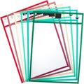 Mr. Pen- Reusable Dry Erase Pocket Sleeves, 6 Pack, Colorful | Clear Plastic by MrPen