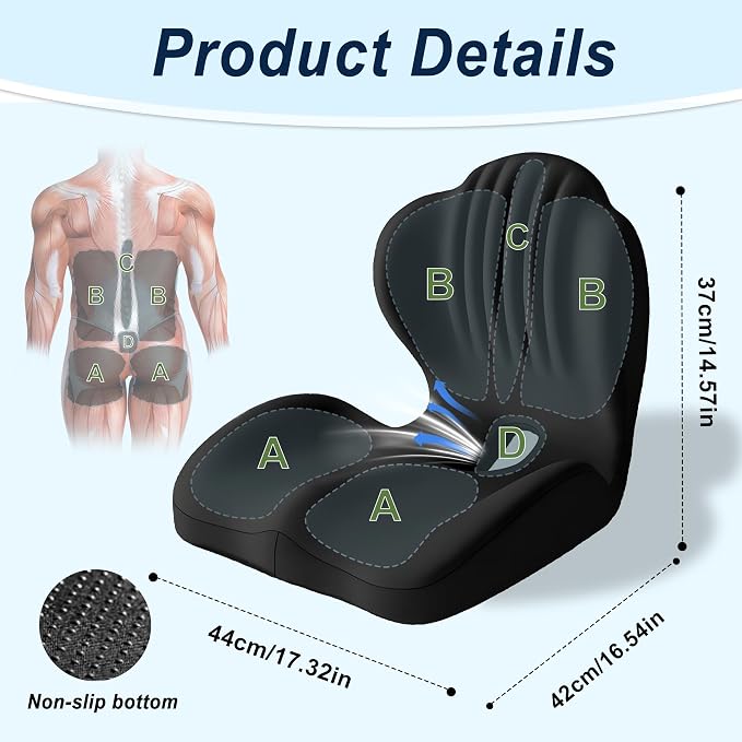 Seat Cushion for Office Chair and Car, L-Shaped Ergonomic Seat Cushions - Image 3