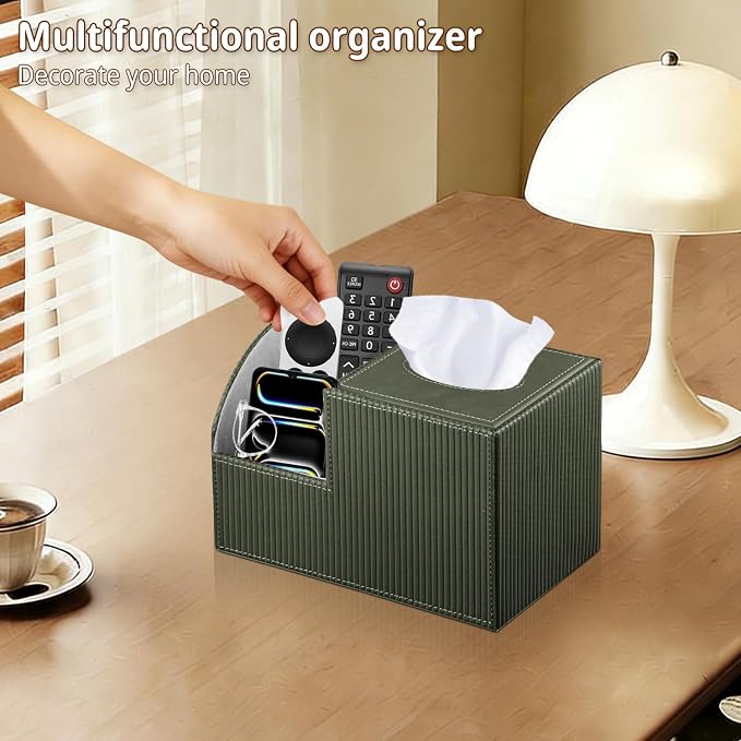PU Leather Square Tissue Box Cover - Image 2