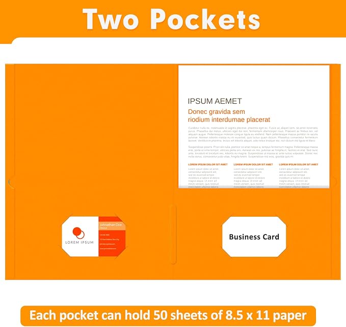 Two Pocket Folders, PANDRI 50 Pack 2 Pocket Folders, Letter Size Paper File - Image 4