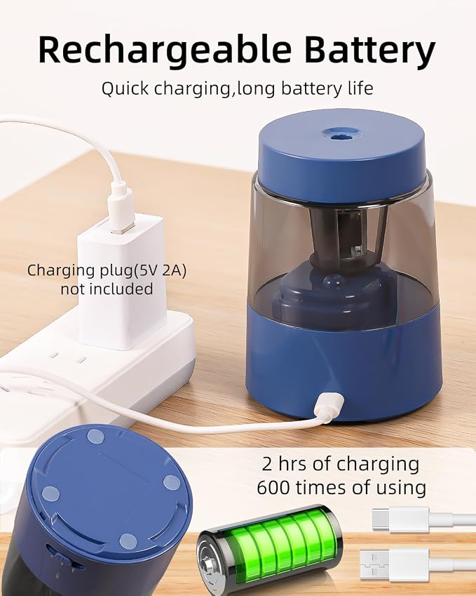 ZMOL Electric Rechargeable Pencil Sharpener, Automatic Pencil Sharpeners - Image 5