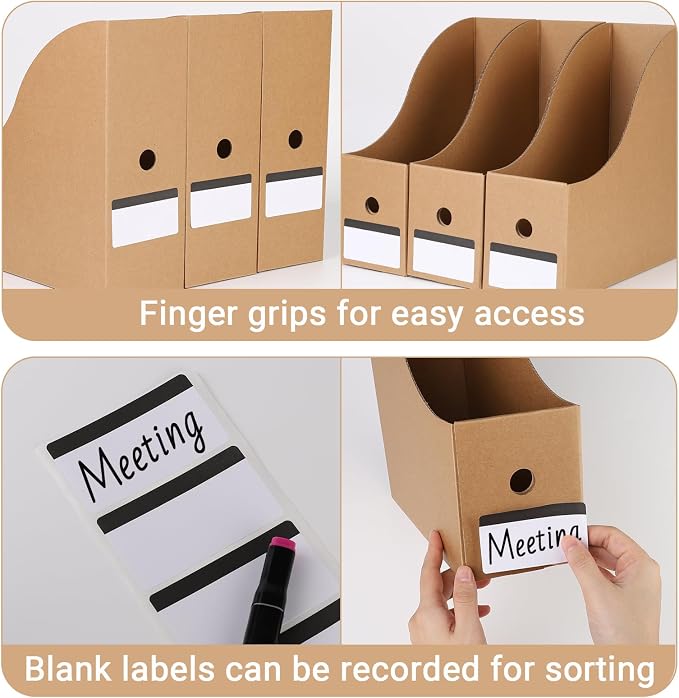 35 Pack Cardboard Magazine File Holder Organizer, Foldable Magazine Storage Box - Image 4