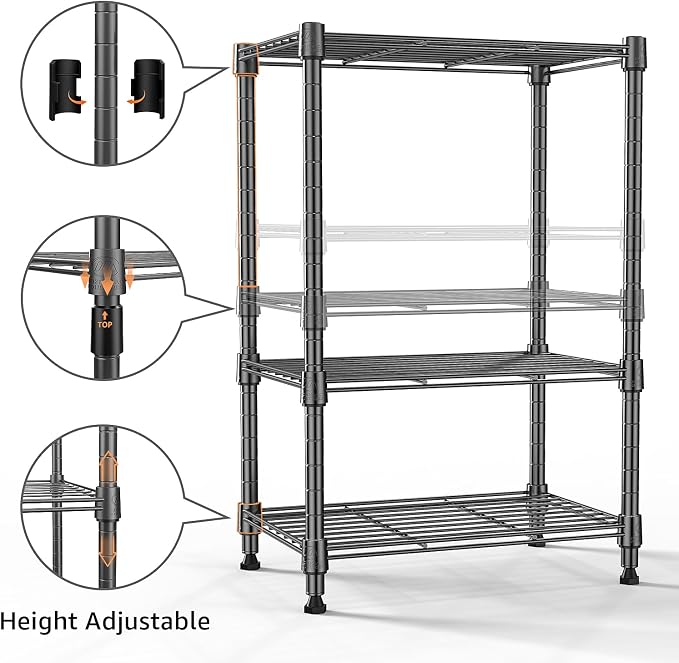 M MZG 450 lbs Steel Storage Shelving 3-Tier Utility Shelving Unit Steel - Image 9