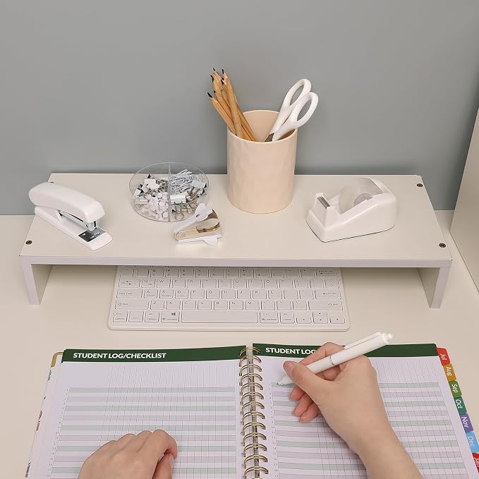 SKYDUE White Office Supplies Set, Desk Accessories, Tape Dispenser, - Image 4