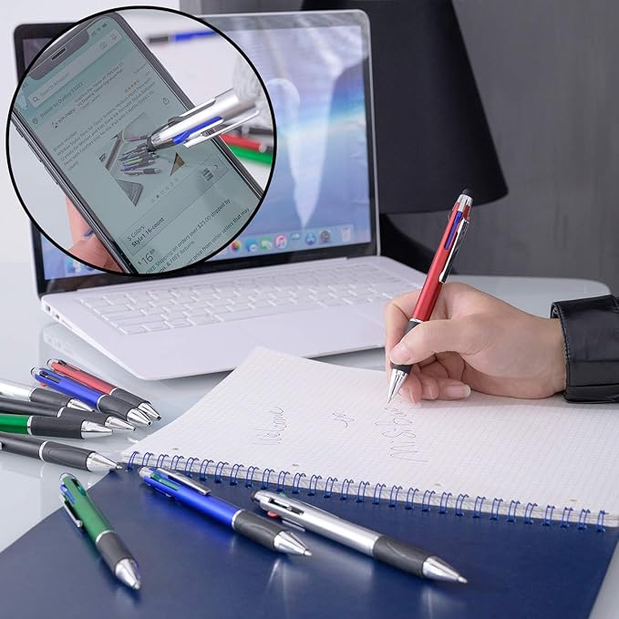 MiSiBao 4-Color Ballpoint Pen Multi Colored Pens in One Stylus Pens - Image 3