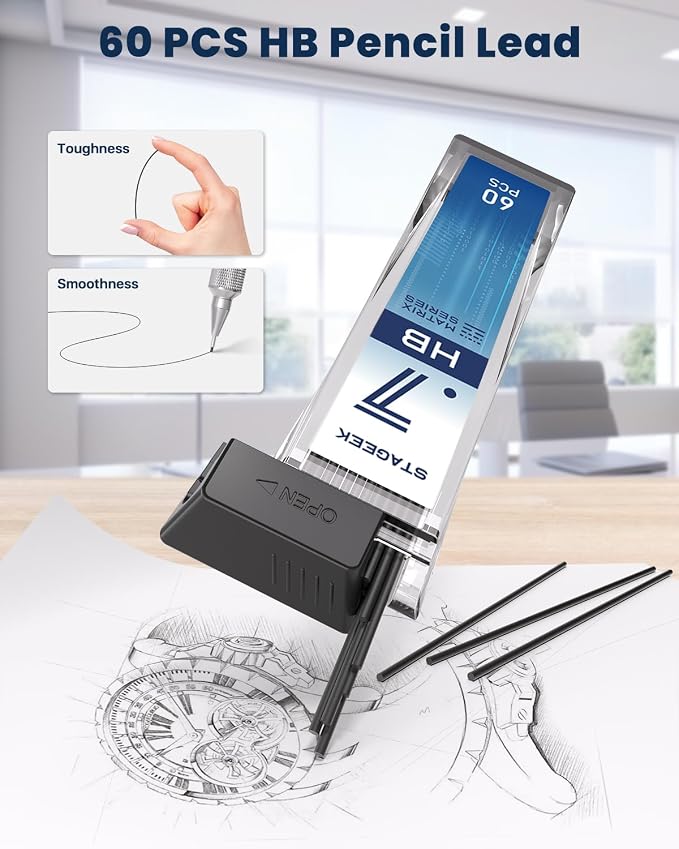 STAGEEK 0.7 mm Mechanical Pencil, Metal Art & Drafting Pencil - Image 6