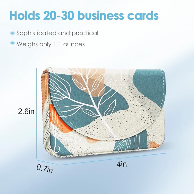 Business Card Holder，PU Leather Business Card Case Color Printing Pattern Card - Image 2